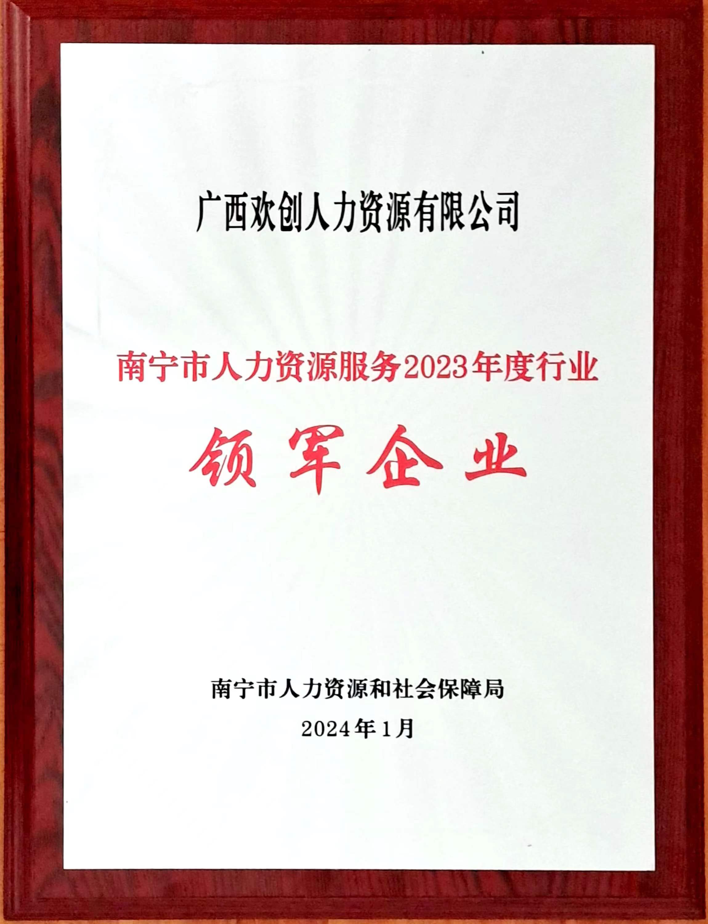 2023年度人力资源行业领军企业（开云（中国）Kaiyun·官方网站人力）.jpg